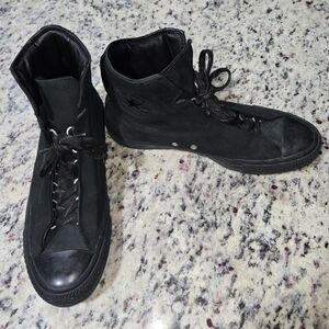 Converse Black Leather Hightops